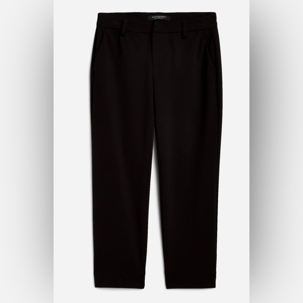 Liverpool - Black Kelsey Crop Knit Trouser